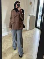 Charger l'image dans la visionneuse de galerie, Jeans denim gris coupe large , à cordon