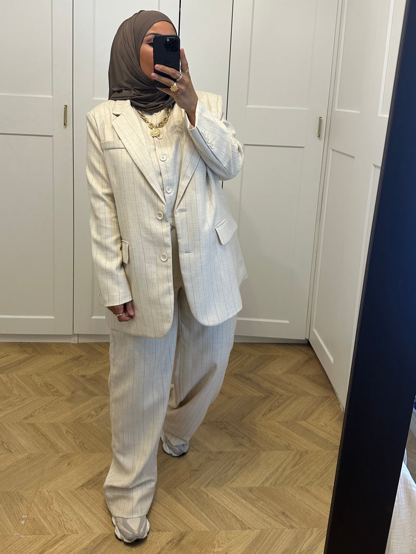 COSTUME 3 pièces beige