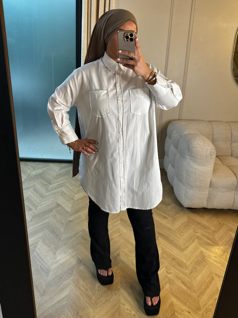 Chemise coton oversize blanche