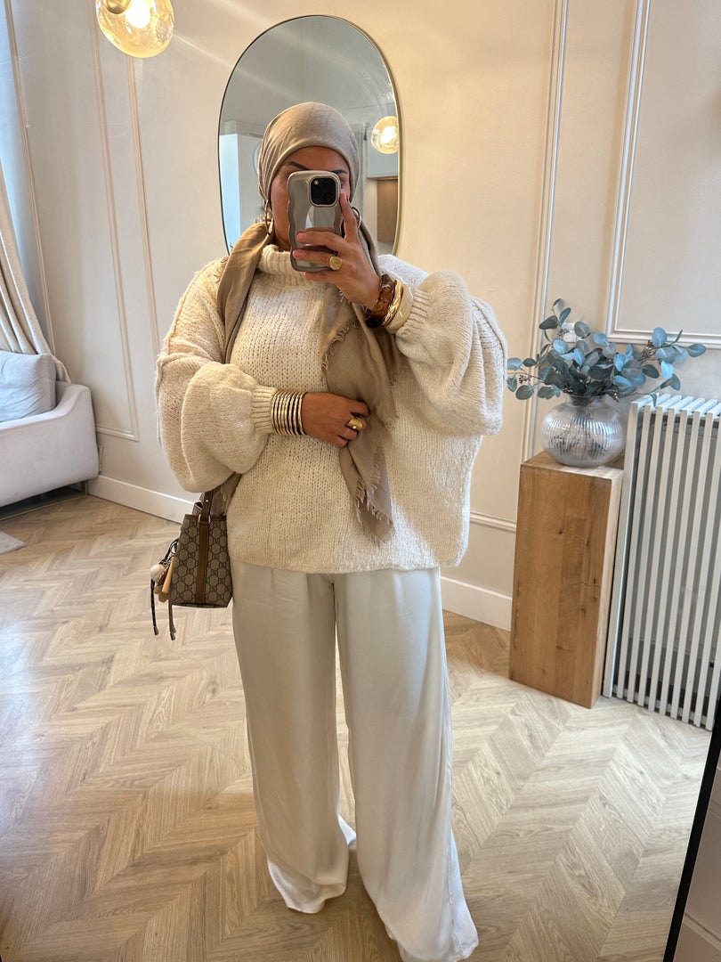 Pantalon SATIN Blanc
