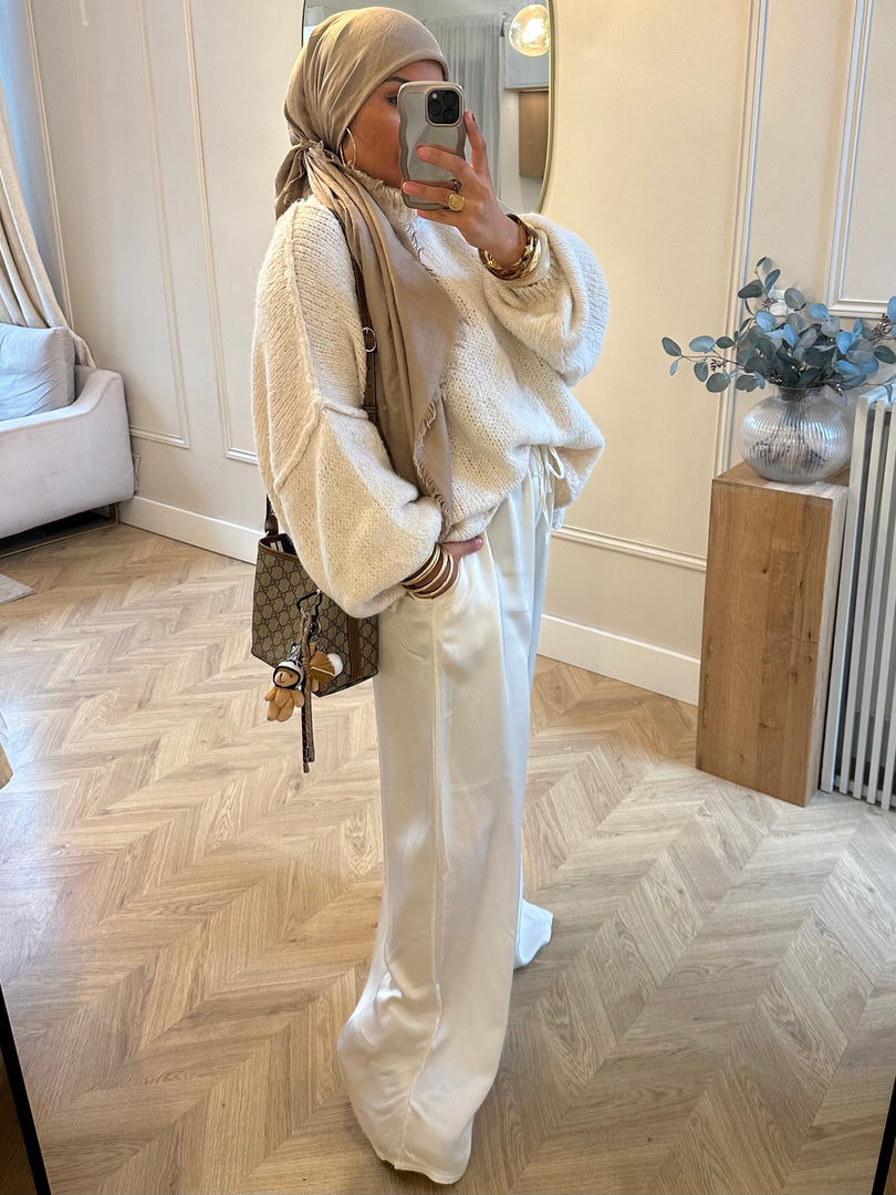 Pantalon SATIN Blanc