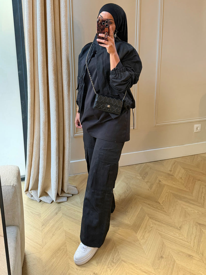 Pantalon utility noir