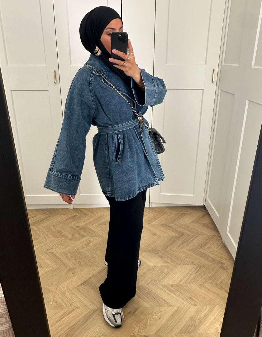 Veste denim kimono blue