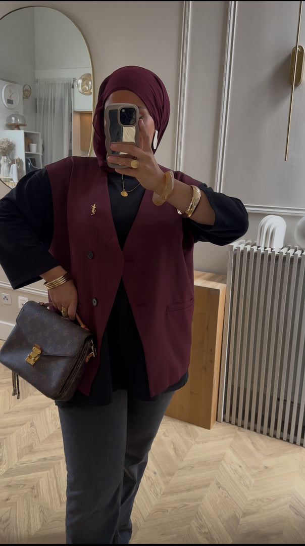 Gilet Sans Manches LEYLA Bordeaux