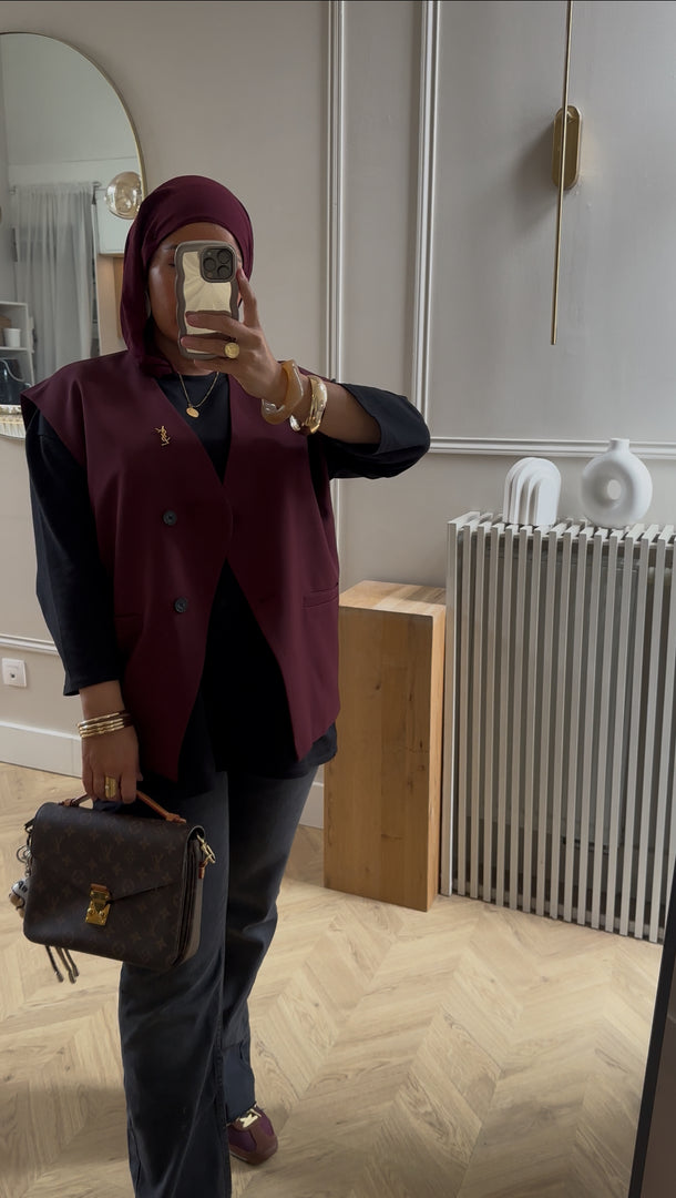 Gilet Sans Manches LEYLA Bordeaux