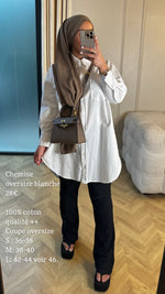 Charger l&#39;image dans la visionneuse de galerie, Chemise coton oversize blanche
