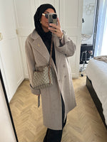 Charger l&#39;image dans la visionneuse de galerie, Trench coat Laine taupe
