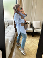 Charger l&#39;image dans la visionneuse de galerie, Chemise coton oversize bleu
