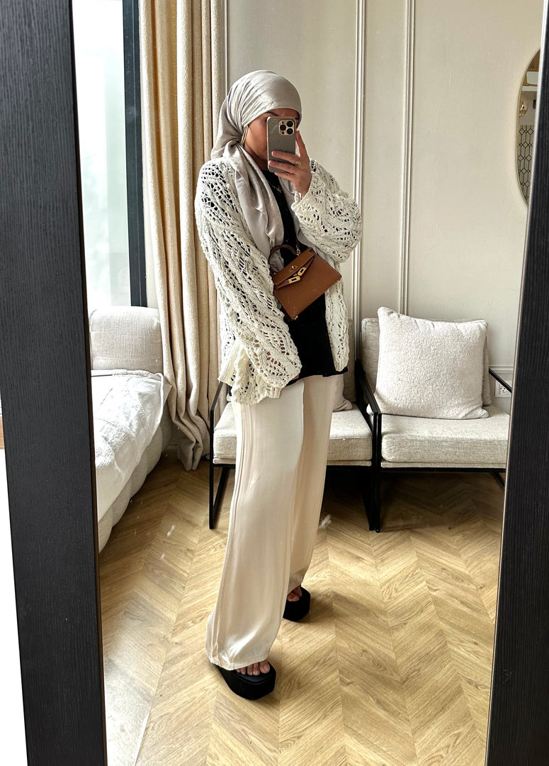 Pantalon SATIN  beige