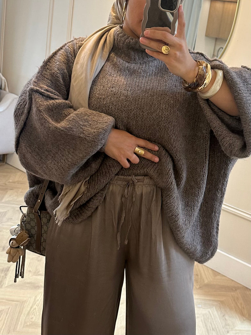 Pantalon SATIN  Taupe