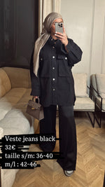 Charger l&#39;image dans la visionneuse de galerie, Surchemise jeans Oversize black
