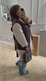 Chargez et lisez la vidéo dans la visionneuse Galerie, Gilet Sans Manches LEYLA Marron
