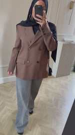 Chargez et lisez la vidéo dans la visionneuse Galerie, Blazer OVERSIZE 
Brown
