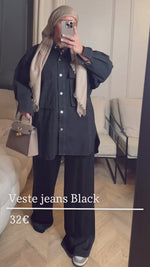 Chargez et lisez la vidéo dans la visionneuse Galerie, Surchemise jeans Oversize black
