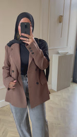 Chargez et lisez la vidéo dans la visionneuse Galerie, Jeans denim  gris coupe large , à cordon
