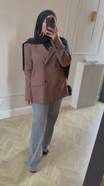 Chargez et lisez la vidéo dans la visionneuse Galerie, Blazer OVERSIZE 
Brown
