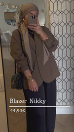 Chargez et lisez la vidéo dans la visionneuse Galerie, Blazer kaki Bi-matiere NIKKY
