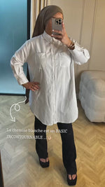 Chargez et lisez la vidéo dans la visionneuse Galerie, Chemise coton oversize blanche

